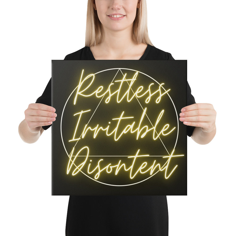 Restless Irritable Discontent Canvas Print